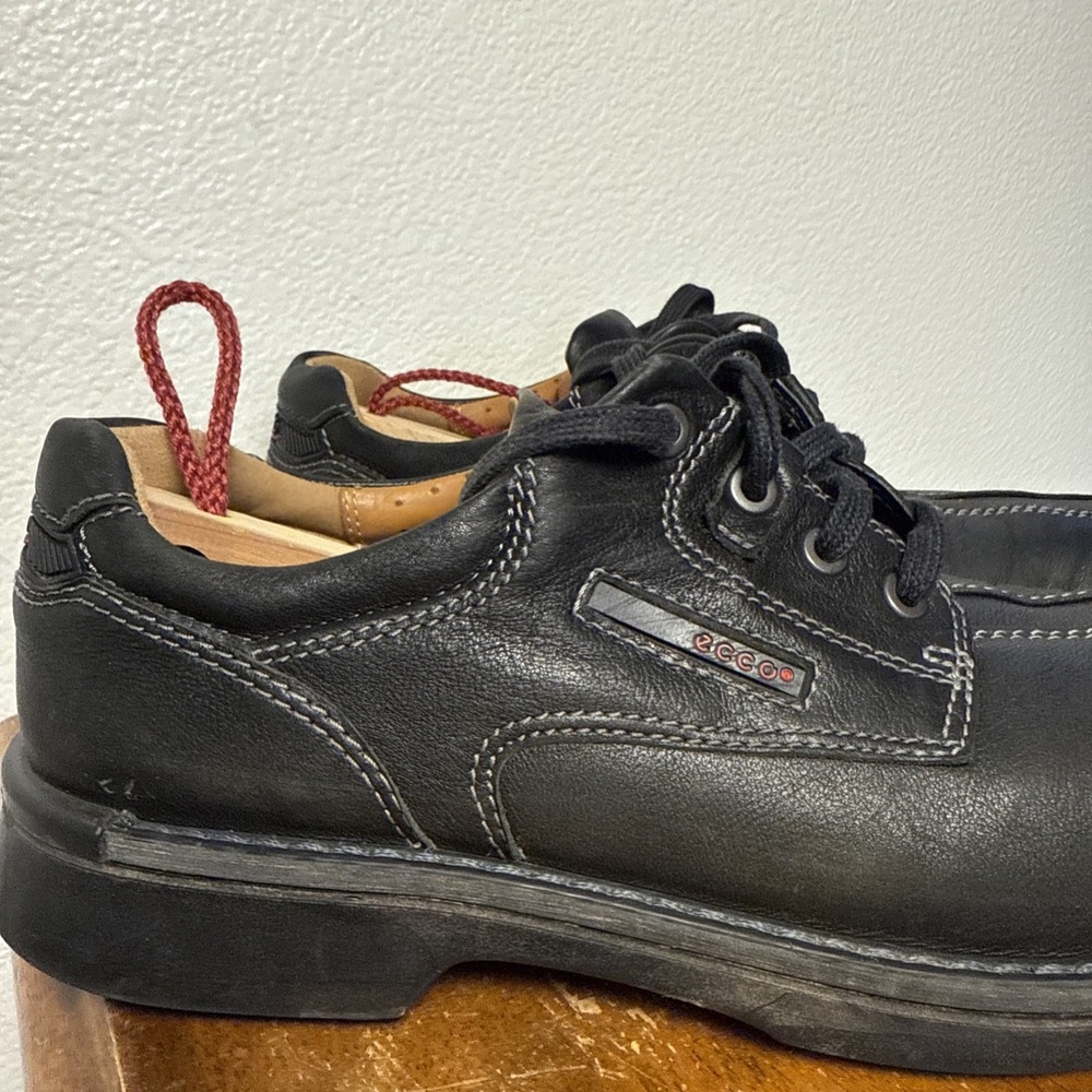 Ecco Mens Fusion Bicycle Toe Tie Oxfords Black Size 43 EU 9.5-10 US Golf Comfort - Picture 3 of 8